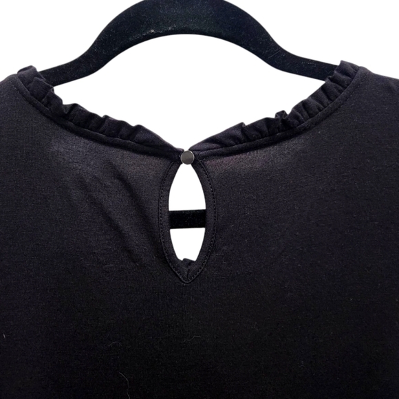 NWT Croft & Barrow Smocked Black Sleeveless Top Plus Size 3X Keyhole Back - Picture 5 of 6